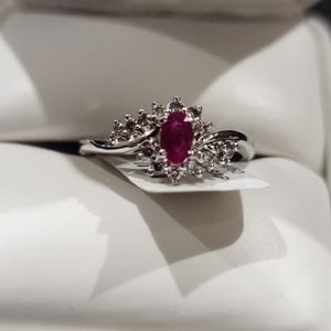 Ruby sapphire white gold